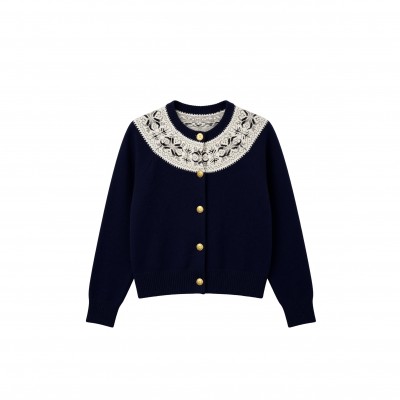 CELINE CASHMERE SWEATER WOMEN'S DARK BLUE RV0FQ0N82-07DX